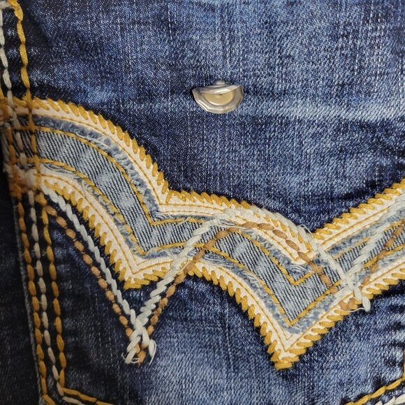 CJ Black Men's 38x32 Relaxed Straight Flap Pocket High Rise Blue Denim Jeans - Picture 10 of 12